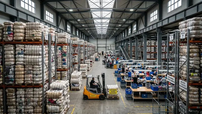 Hurtownia odzieży używanej w Polsce - magazyn z belami