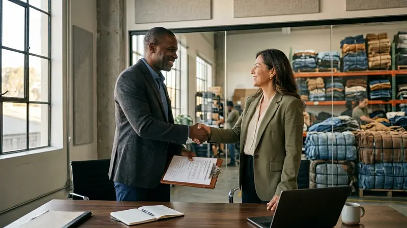 Negocjacje cen w hurtowni odzieży używanej